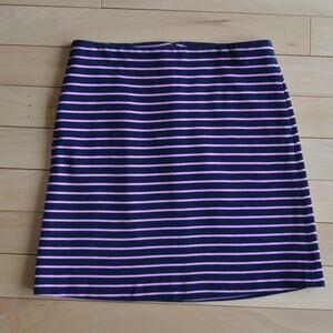 Talbots Striped Midi Skirt Navy Blue & Pink Size 8P
